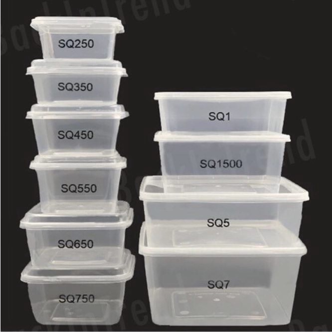 Microwavable Plastic Container Square SQ1500 10pcs/pack