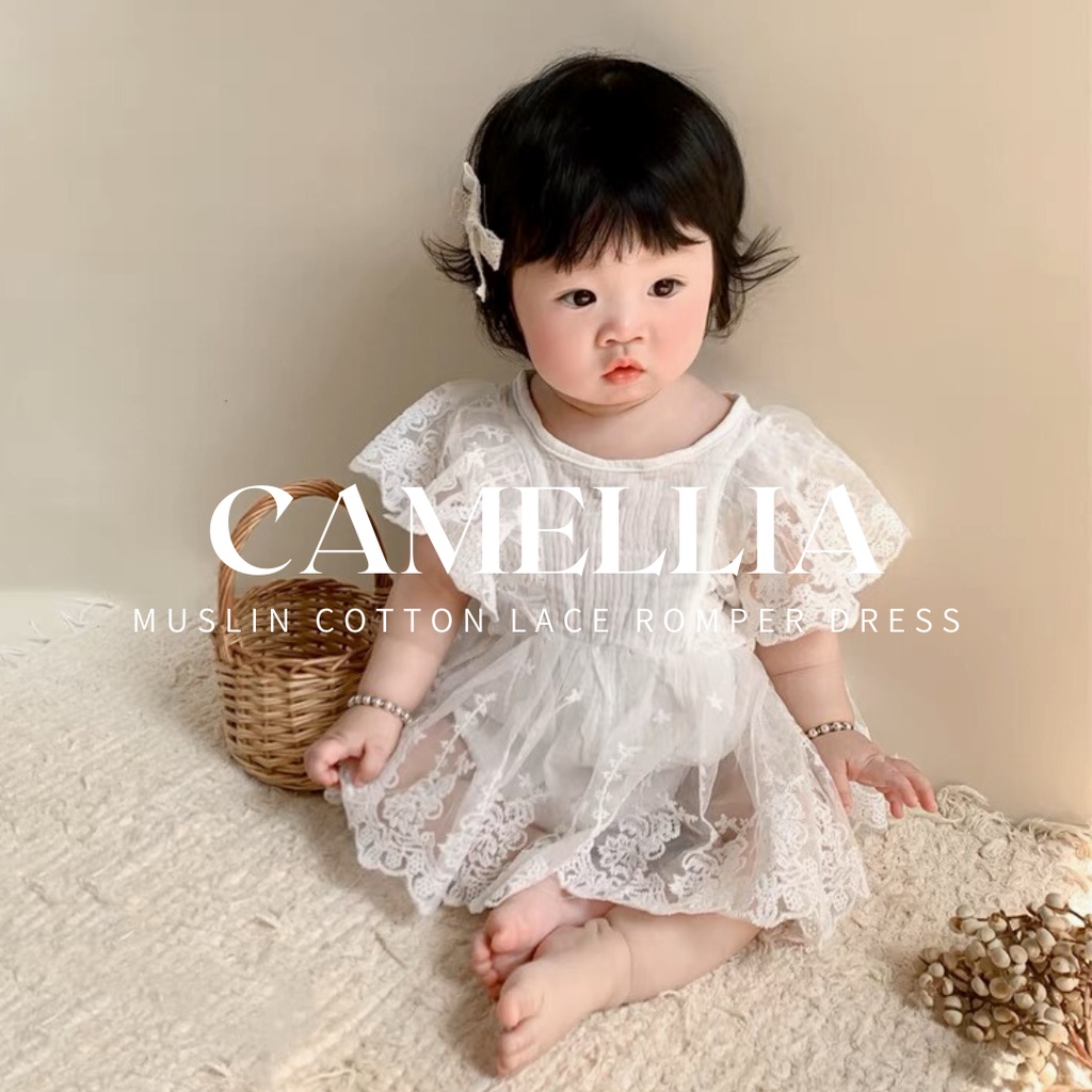 Lace romper dress hot sale for baby girl