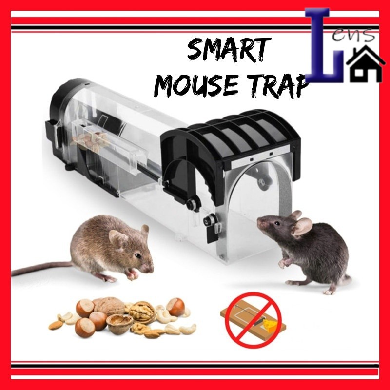 Mouse Trap Smart Self-locking Transparent Mousetrap Reusable