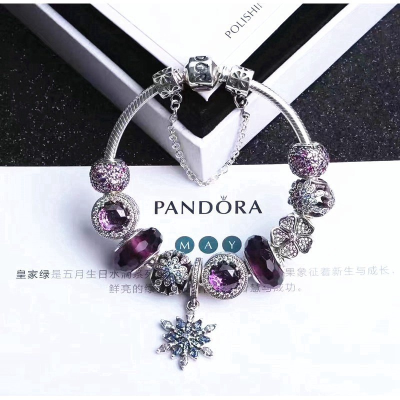 Pandora purple deals charm bracelet