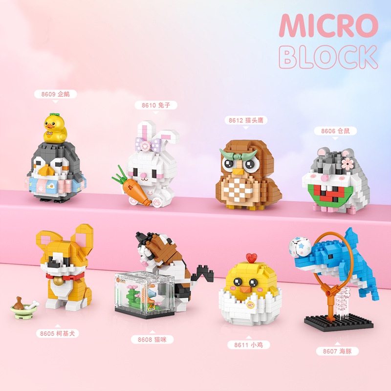 Balody Cute Dog Mirco Building Blocks Husky Bulldog DIY Pets Model  Schnauzer Labrador Retriever Mini Brick Figure Toys For Kids