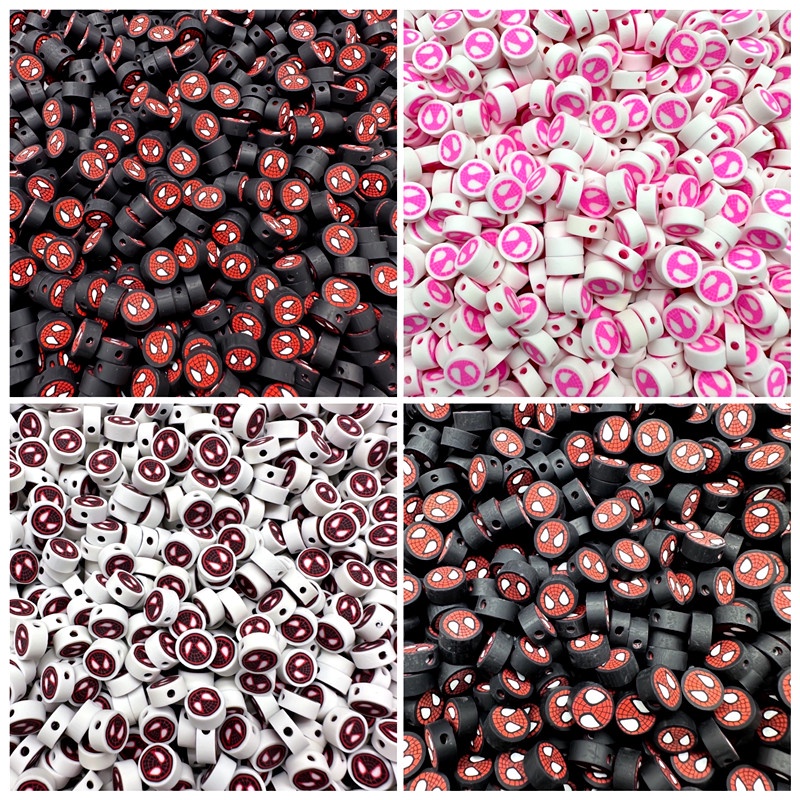 10mm Polymer Clay Beads, Love Beads, Word Beads, Heart Shaped