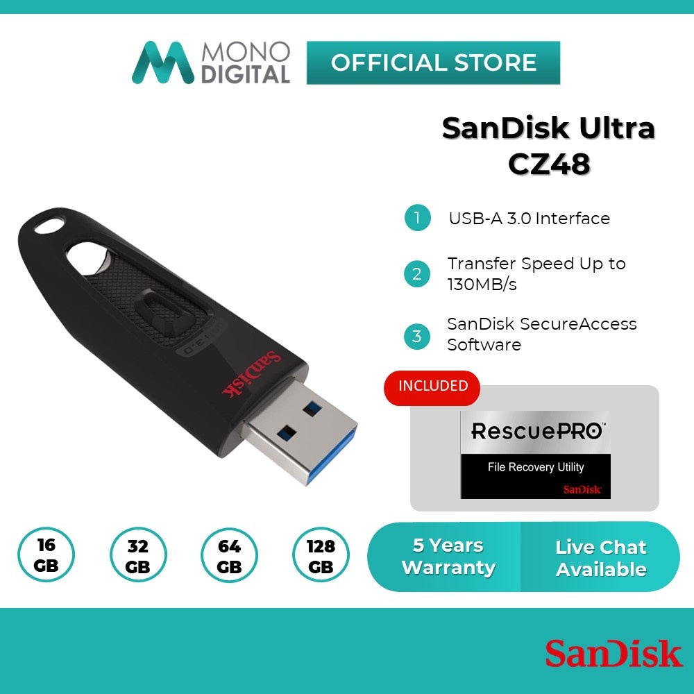 SanDisk Pendrive 64GB USB 3.0 Flash Drive 16GB 32GB 128GB 256GB usb3.0 mini  Pen Drives read Speed up to 130MB/s USB Stick CZ48