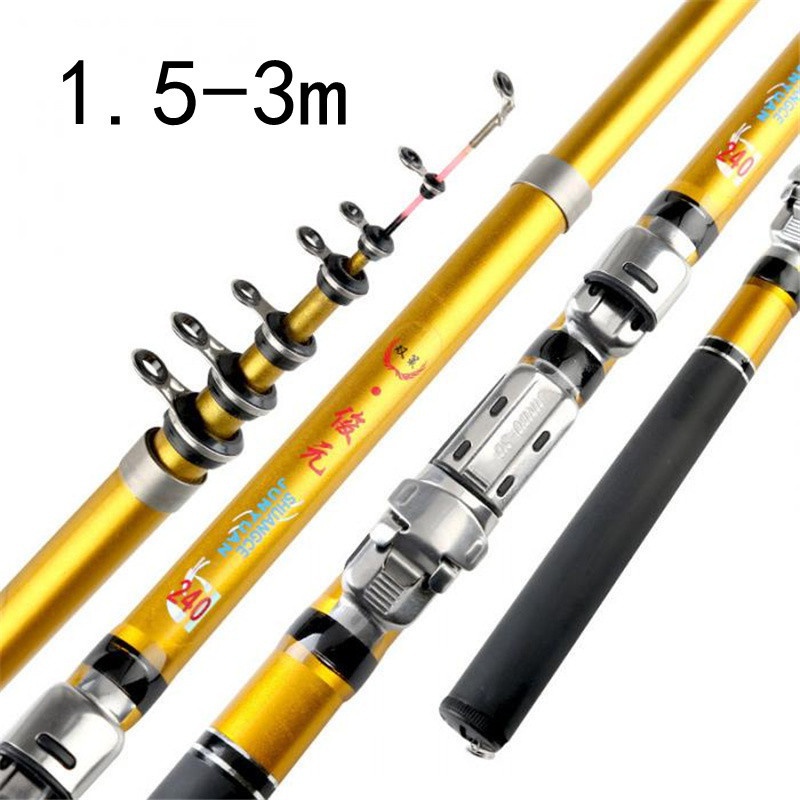 1.8-3m Ultralight Carbon Fiber Telescopic Fishing Rod Portable