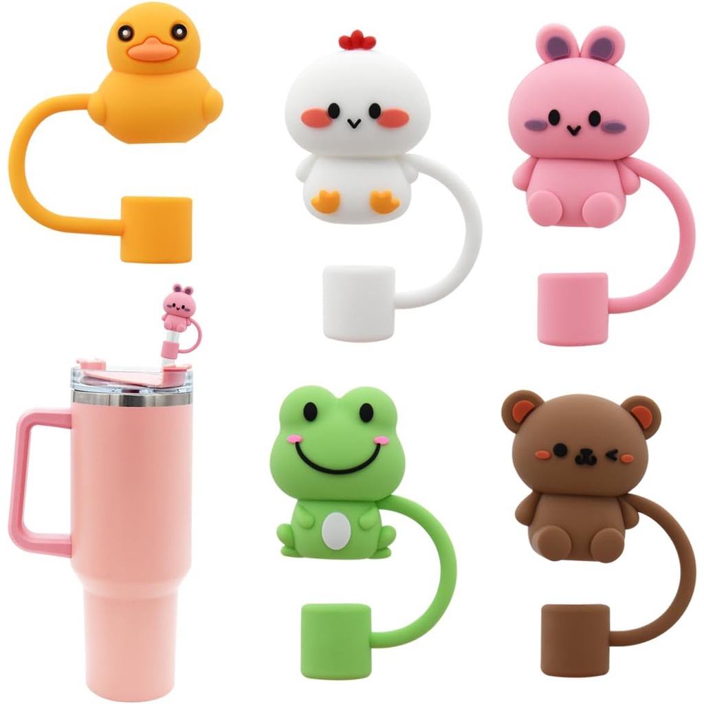 6Pcs Compatible with 30&40 Oz Tumbler, 10mm Straw Covers Cap, Cute Silicone  Straw Covers, Straw Protectors, Cloud & Flower Shapes Soft Silicone Straw  Lids for 8mm Straws