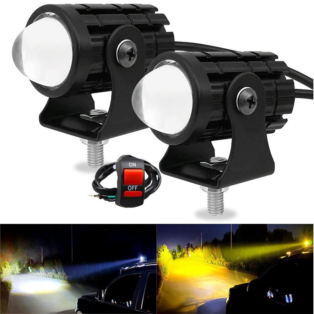 1pair 125W Bright U7 Motocycle LED Headlights Angel Eyes DRL Spotlights  Auxiliary Lamp Bicycle Motobikle Car Driving Fog Lights