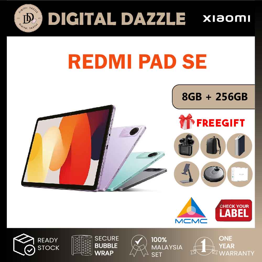 Xiaomi Redmi Pad SE 8GB Ram+256GB Rom (Original Malaysia Set) With