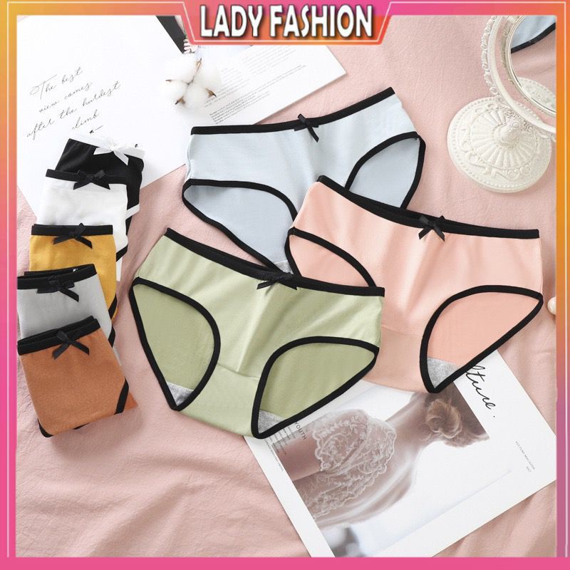 Ready Stock Candy Color Ribbon Ladies Panties Women Briefs Female