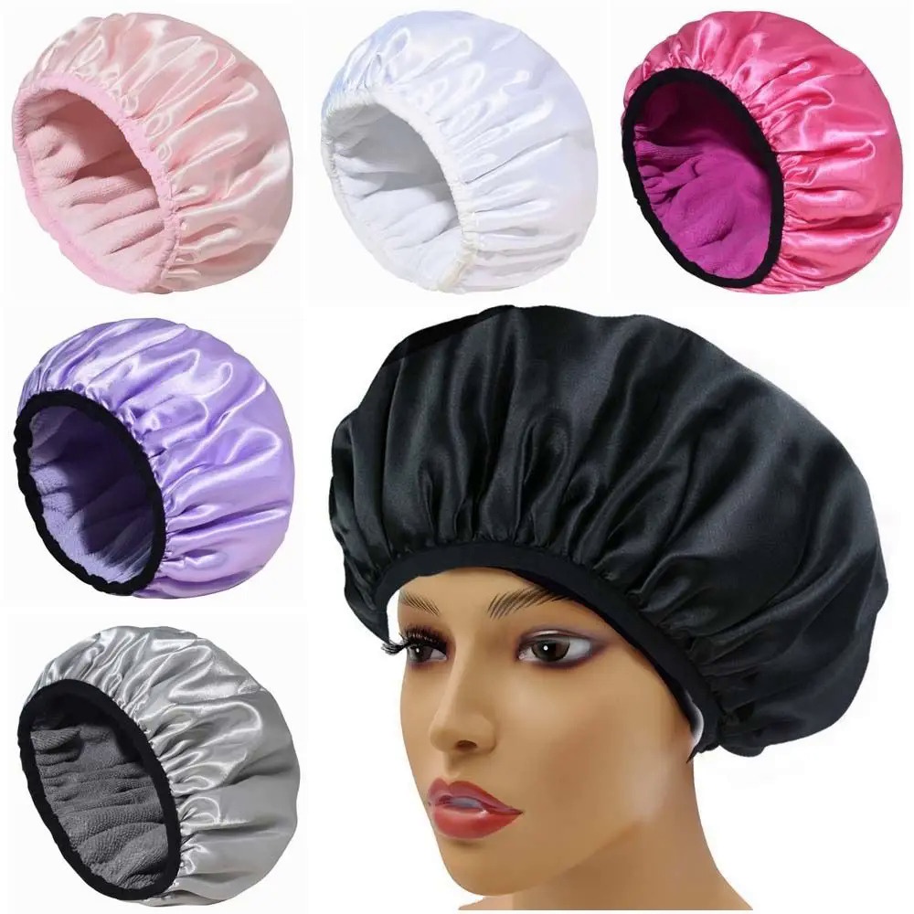 Terry cloth lined store shower cap