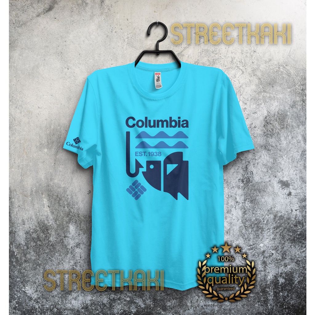 Columbia Fishing T-Shirt Microfiber (Quick Dry) S to 5XL Outdoor Hiking  Vintage Style Premium Tees