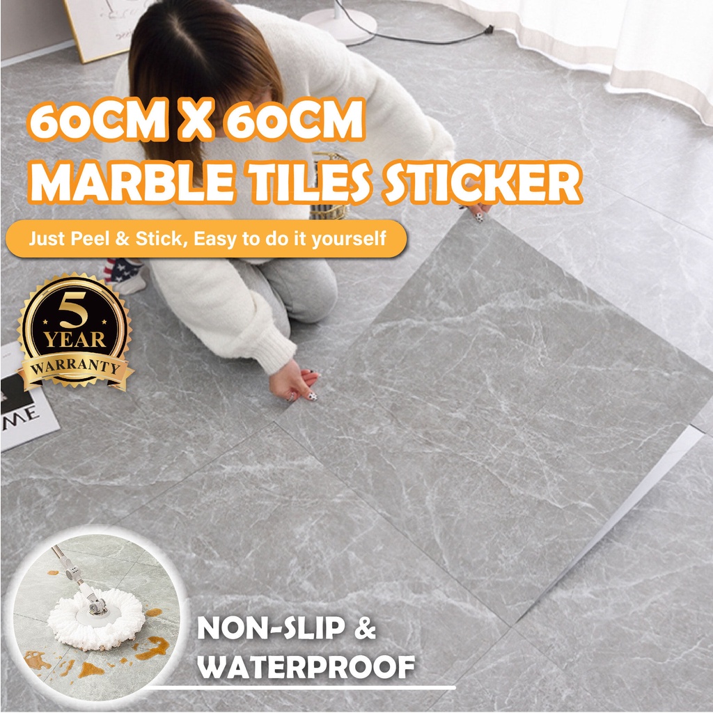 Wahaha 60X60CM Marble Tiles Self Adhesive PVC Floor Sticker Lantai Vinyl  Flooring Mozek Lantai Lantai Pelekat