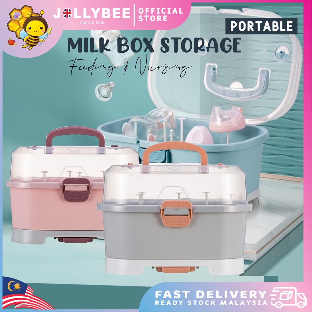 1pc Bottle Storage Box Dustproof Dripping Children's Tableware Dry Storage  Box 