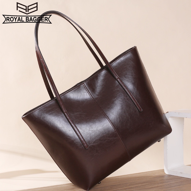  ROYAL BAGGER Women Large Tote Bag Genuine Cow Leather