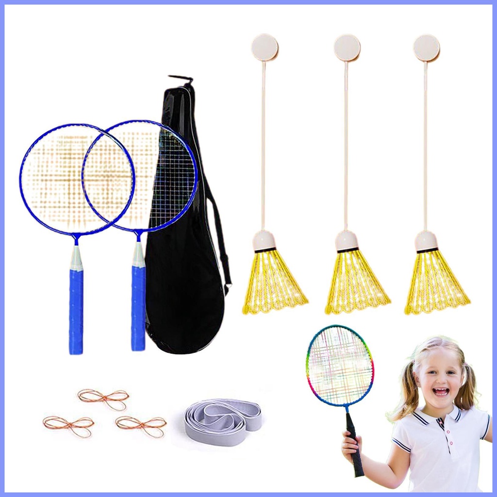 Badminton Trainer Self Training Kit Adjustable Rebound Elastic