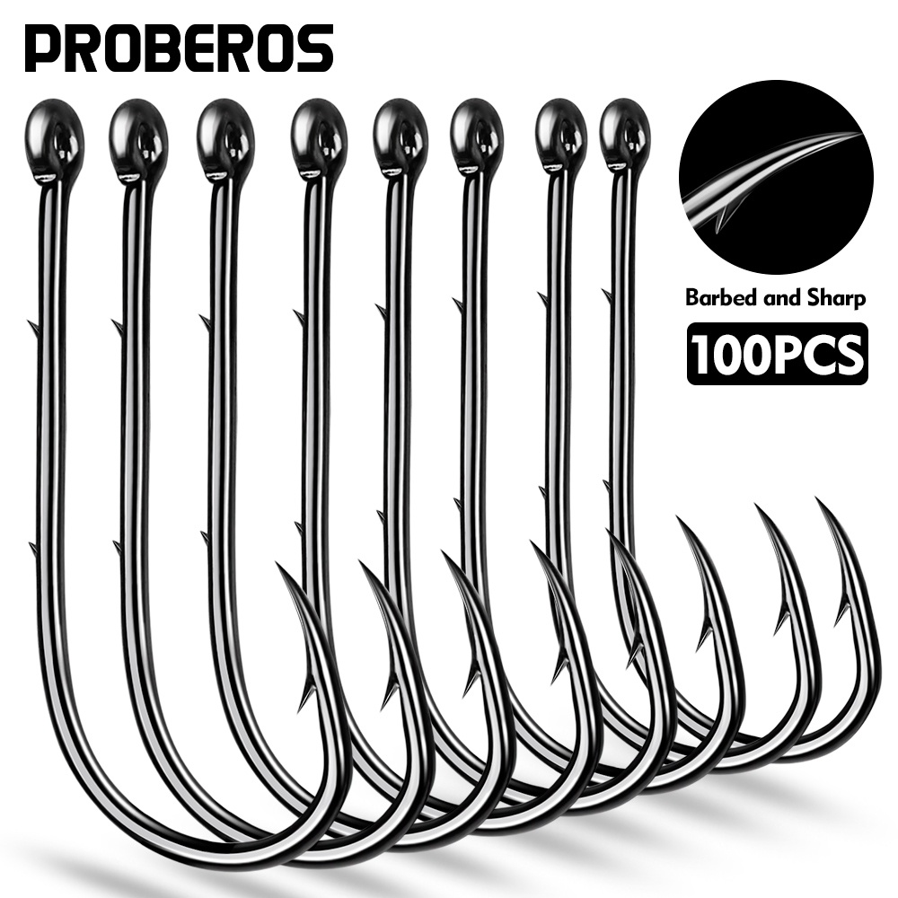200pc Treble Hooks Feather High Carbon Steel Groove Barbed