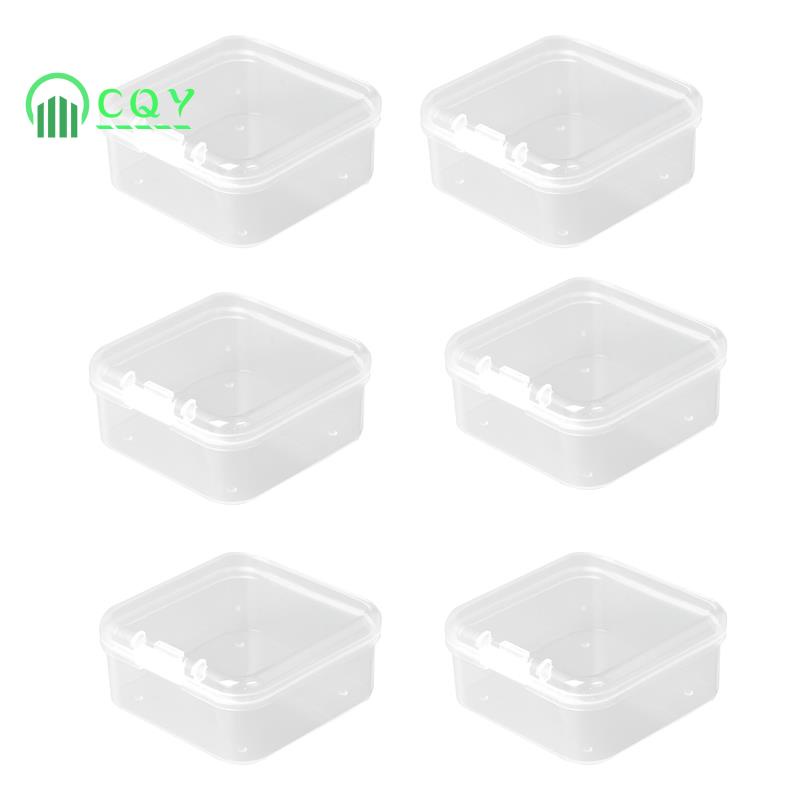 6 Pieces Mini Plastic Clear Storage Box for Collecting Small Items, Beads,  Jewelry, Business Cards