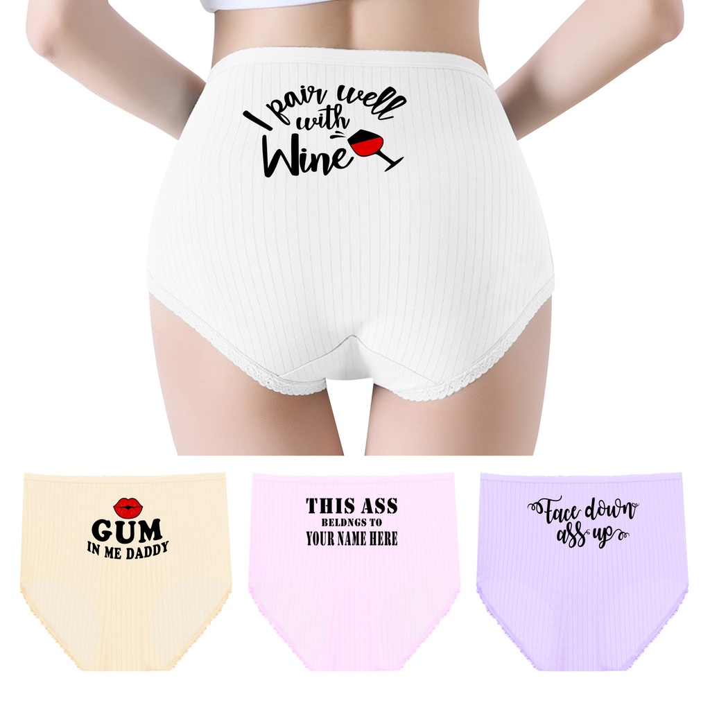 Shindn Women triangle underwear Funny print panties,Traceless Lingerie Give  Girlfriend/Wife Valentines & Birthday Gifts,Gag Gift
