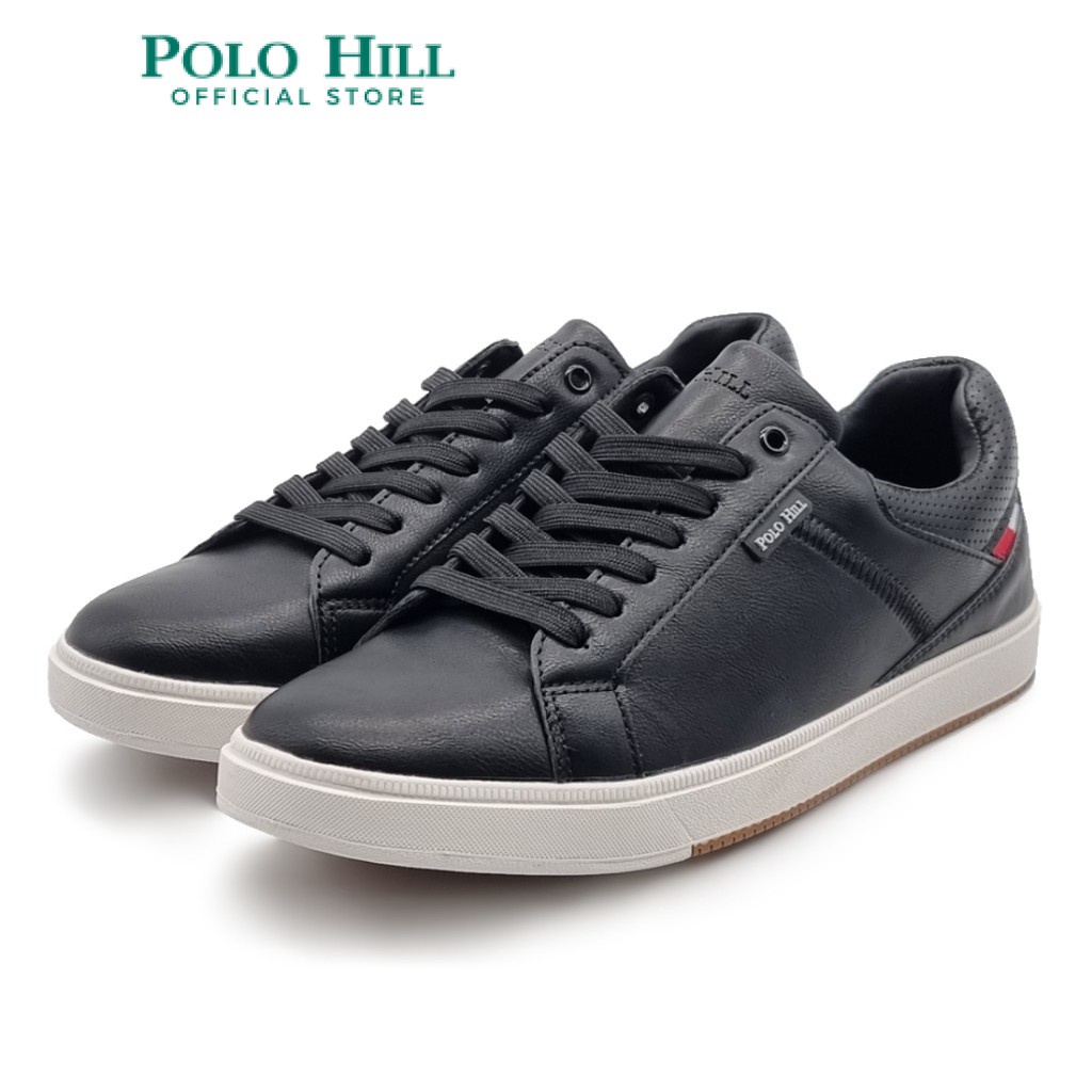 POLO HILL Men Lace Up Athleisure Sneakers PMSA MS4034 Black White