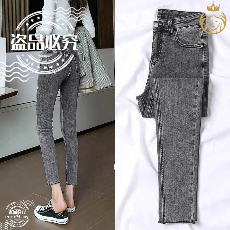 2023 Velvet Thickened Jeans High Waist Slim Harlan Jeans Cropped Pants New  for Women Loose Autumn and Winter Pant Style Femme