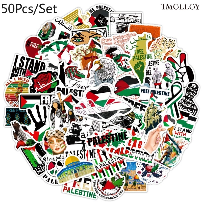 New 50Pcs Free Palestine Sticker Vinyl Decal Stickers Laptop Waterproof  Phone
