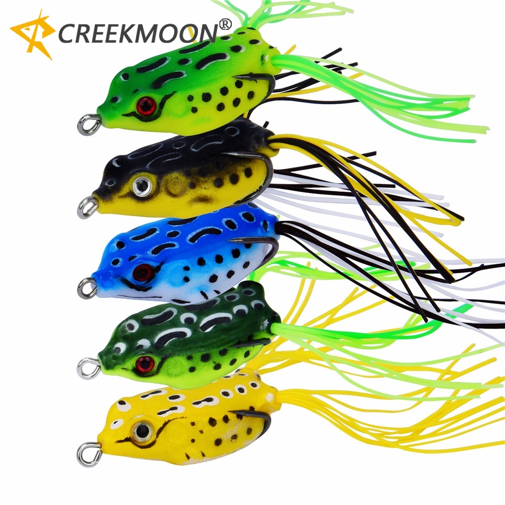 4cm/5.6g 1pcs Mini Soft Frog Topwater Colorful Frog Fishing Baits  Simulation 3D Eyes Frog Fishing Lure for Freshwater Saltwater