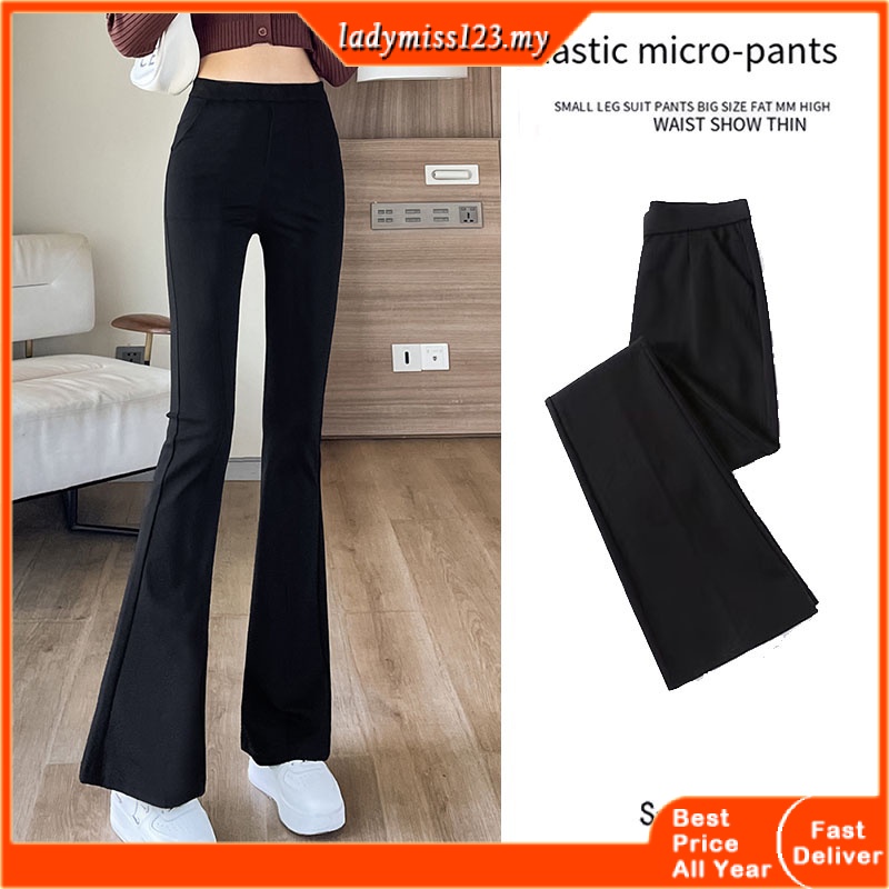 Plus Size Women's Casual Fashion Solid Mid Waist Long Trousers