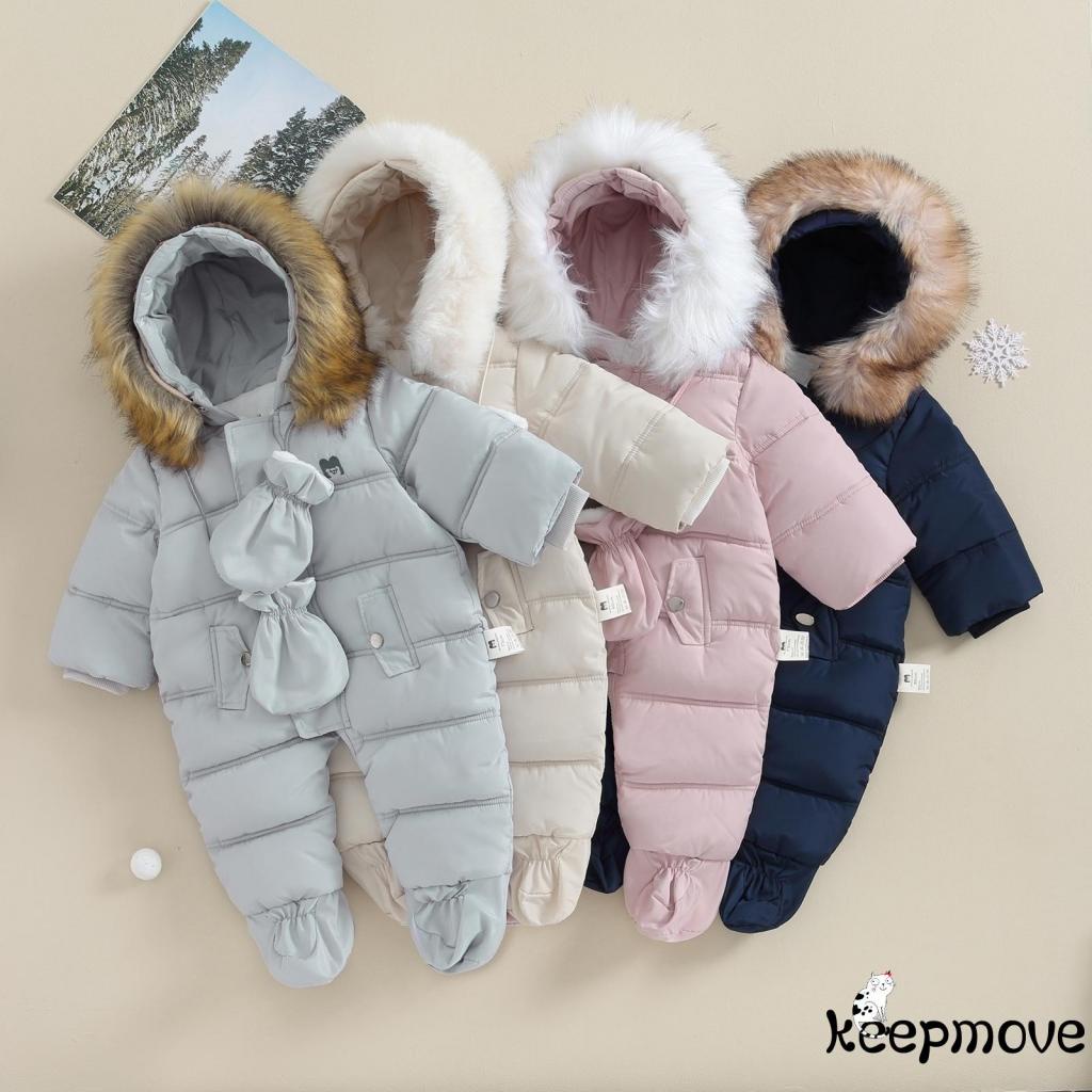 KEEPMOVE Baby Winter Snowsuit Infant Coat Romper Warm Outwear Hooded Puffer Jacket Footie Jumpsuit Shopee Malaysia