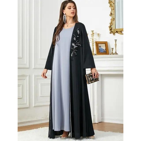 Islamic Clothing - Abaya Muslim Dress Women Islamic Full Sleeve Floral  Flower Casual Plus Size Ladies Long Maxi Dresses Middle East Ethnic Style  (Blue 5XL): Buy Online at Best Price in UAE 
