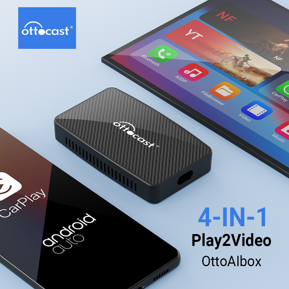 OTTOCAST Play2Video Video TV Box Support for  Netflix Wireless apple  CarPlay Android Auto Playback Car Dongle Adapter