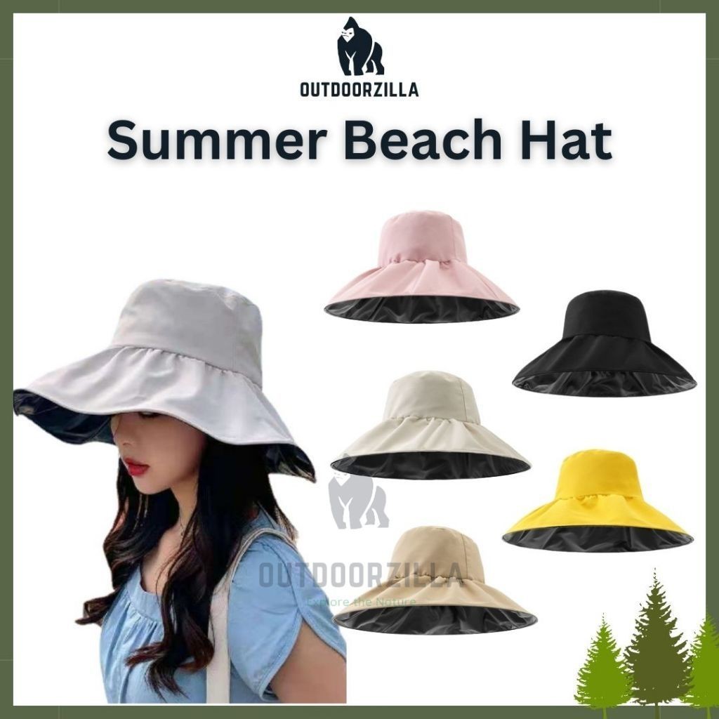 Women Beach Hat Topi Nelayan Fisherman Hat Sun Protection Summer Bucket Hat  Topi Perempuan