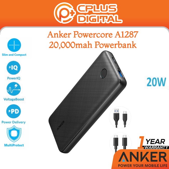 Anker Powercore Sense 20 000 mAh 20W Powerbank - Powerbank 