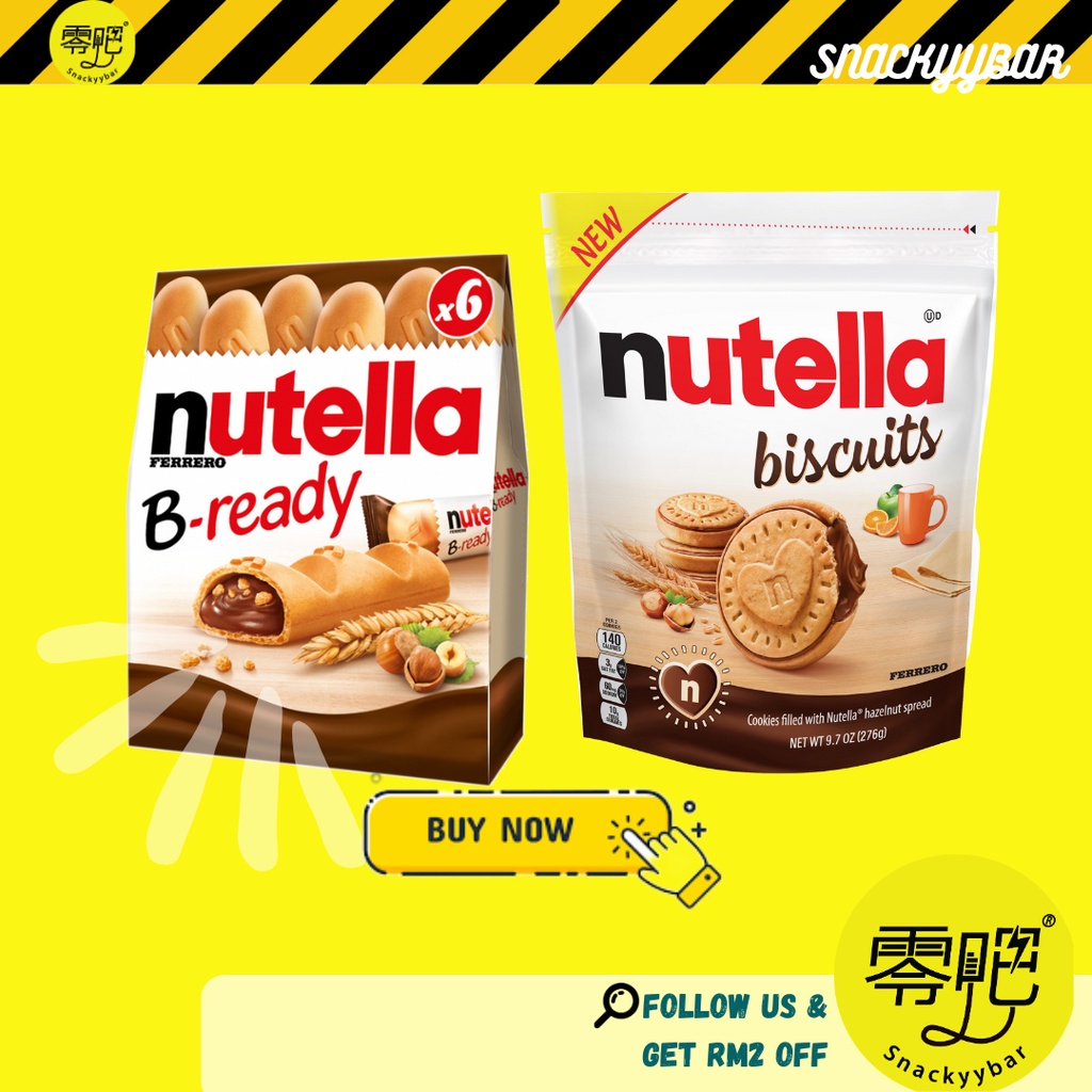 Ready Snacks) Italy Nutella B-ready Nutella Biscuits filled with Hazelnut  Cocoa and Spreads Ferrero B ready T6