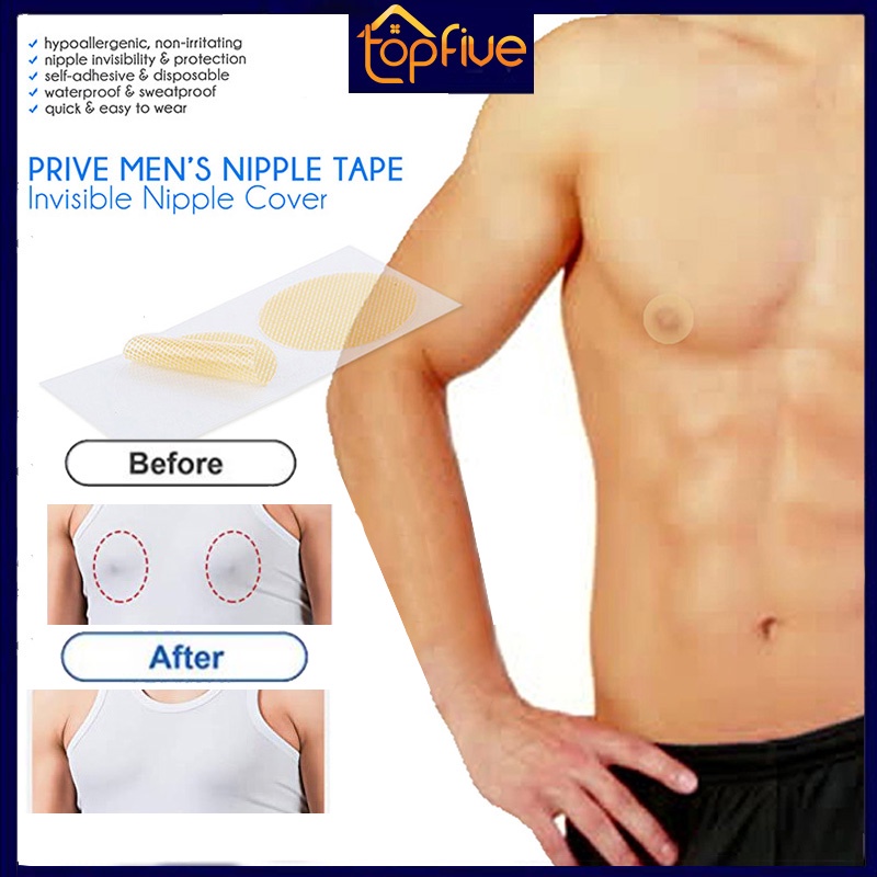 10PCS Men Nipple Cover Invisible Breast Lift Bra Running Protect