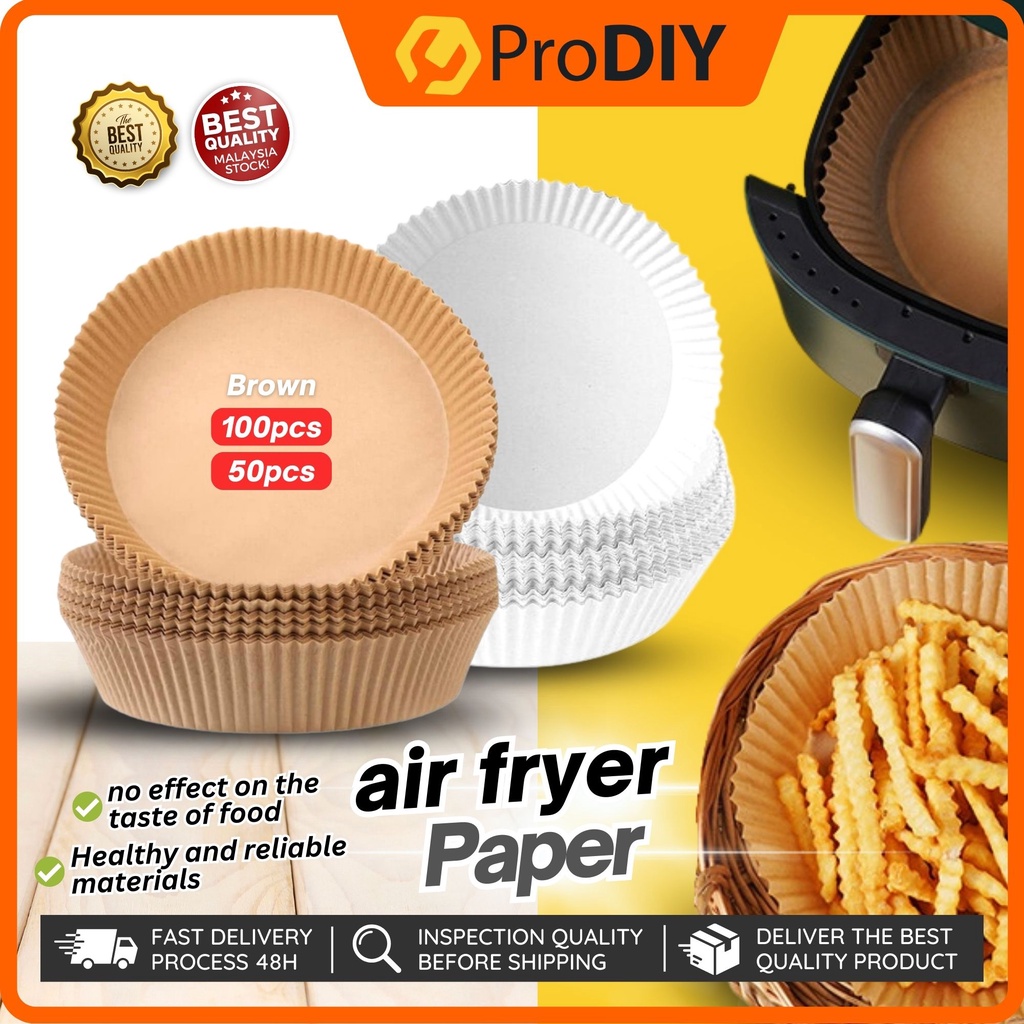 Air Fryer Liners Disposable Parchment Sheet 100pcs-6.3 Inches, Unbleached  Non-stick Tiktok Must Have For Kitchen Baking Paper