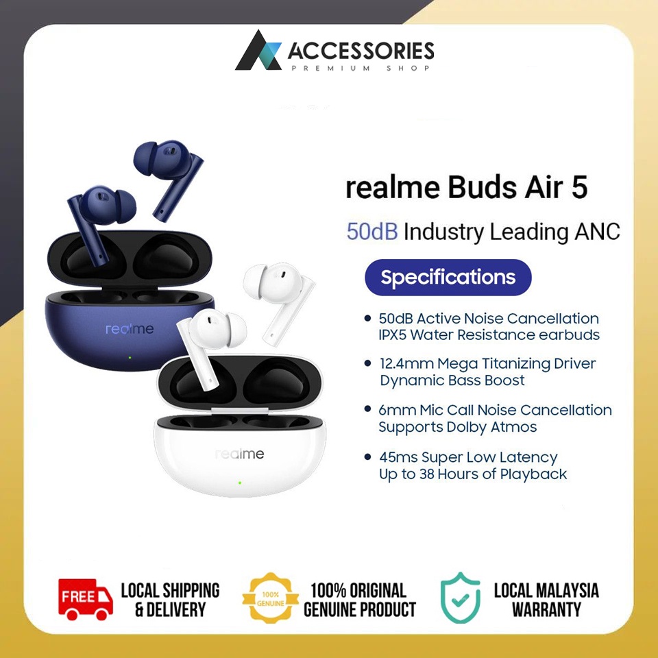 Buy Realme Buds Air 5 Pro In-ear Wirless Earphone, Upto 38 hrs of