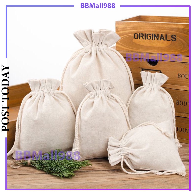 Multi Size Reusable Cotton Drawstring Gift Bag Wedding Christmas