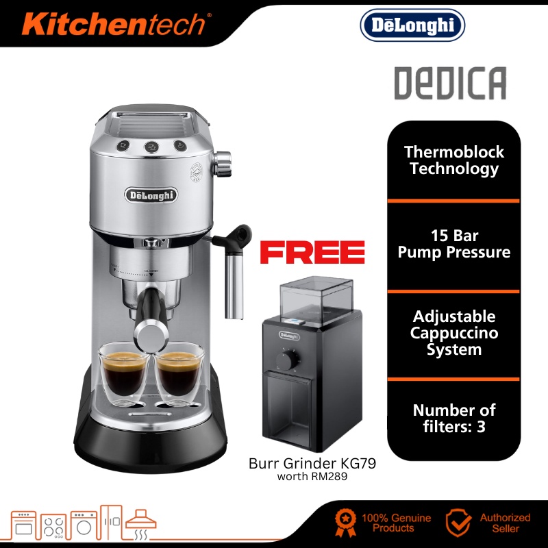 DeLonghi Dedica Style EC 685.M, Espressomaschine silber