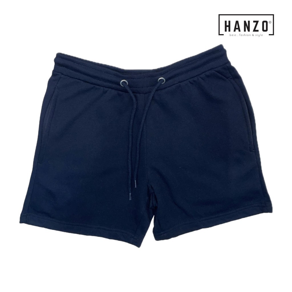 HANZO Men Short Pant Regular Fit Cotton Pant Casual Short Pant Seluar  Pendek Lelaki - JL9810 - Navy