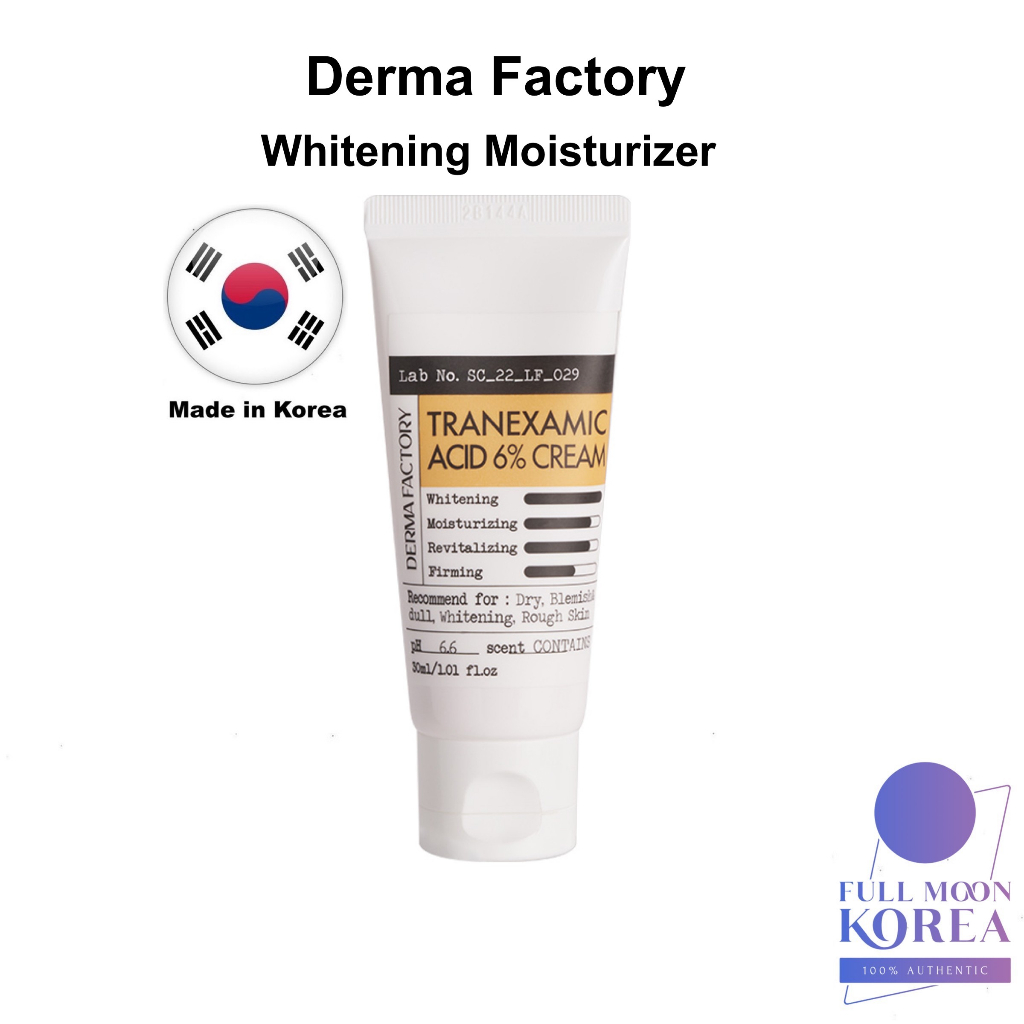 Derma Factory Tranexamic Acid 6% Cream, Whitening Moisturizer 30ml