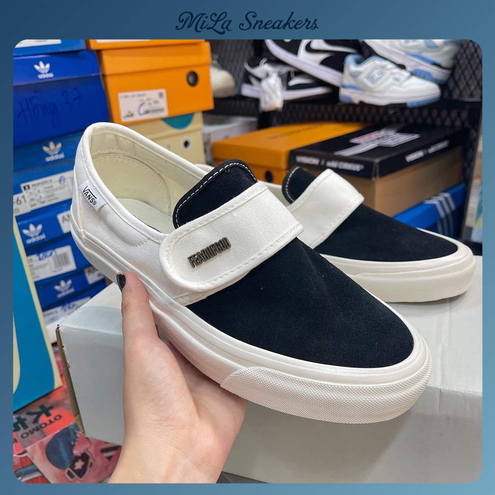 Vans Slip On Strap Fear Of God Black White Shoes Vans F.O.G Black White Active Sports Shoes Shopee Malaysia