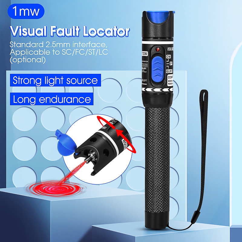 1MW Fiber Optic Pen 5KM Visual Fault Locator Fusion Laser Fibra Optica  Cable Tester