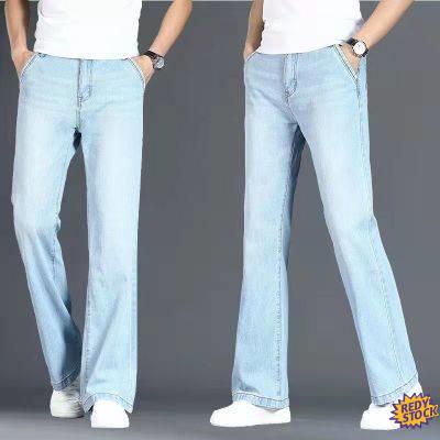 Bootcut pants seluar jeans lelaki Stretch Slim bootcut Men's new denim  microcarbon-flared Korean tide small black slimming elasticity